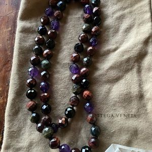 Bottega Veneta semi precious stone long necklace